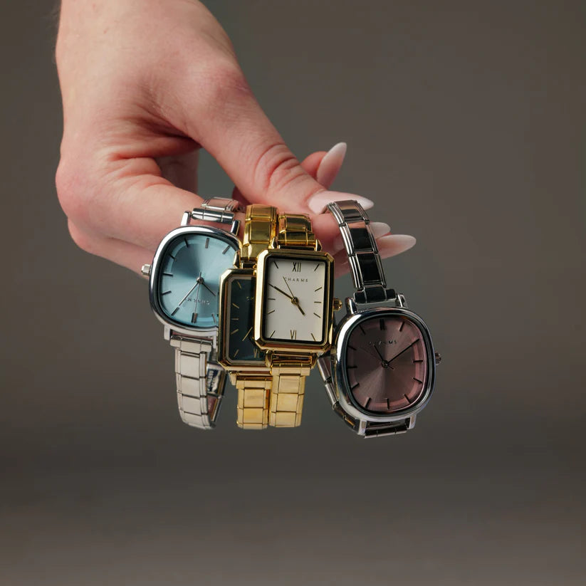 גרסת מחוג ורודה בכסף ,Capri watch