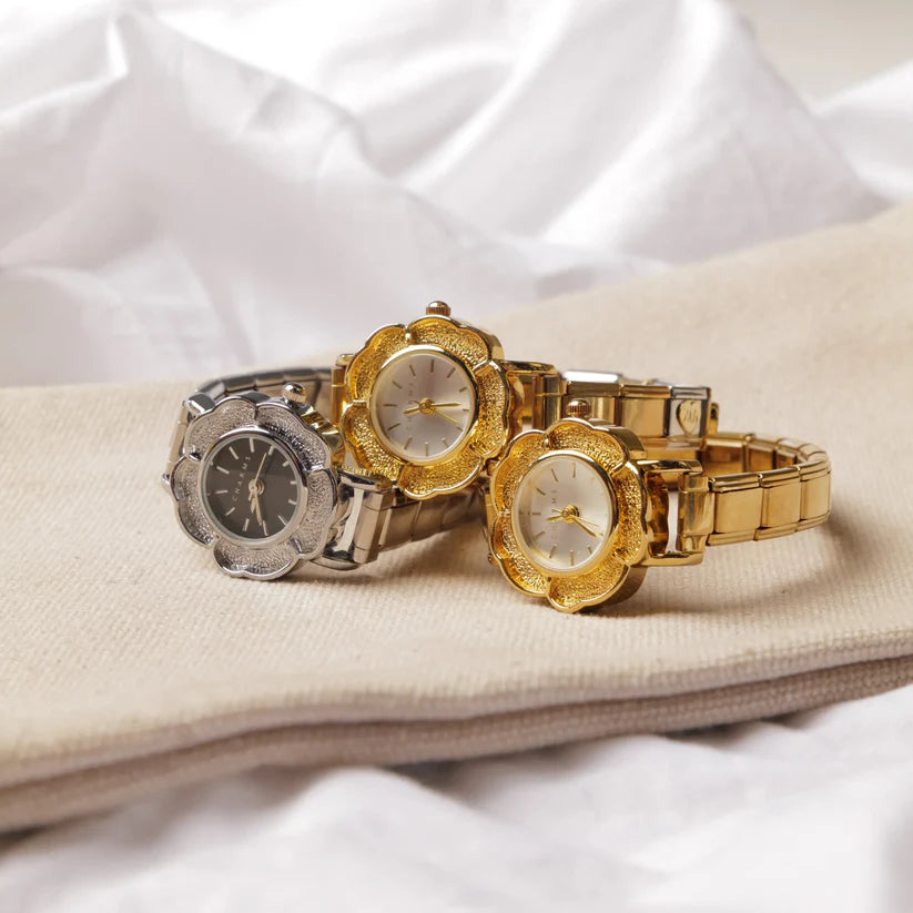 גרסת מחוג לבנה בזהב ,Florence watch