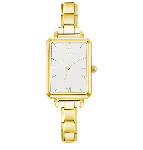 גרסת מחוג לבנה בזהב ,Como watch