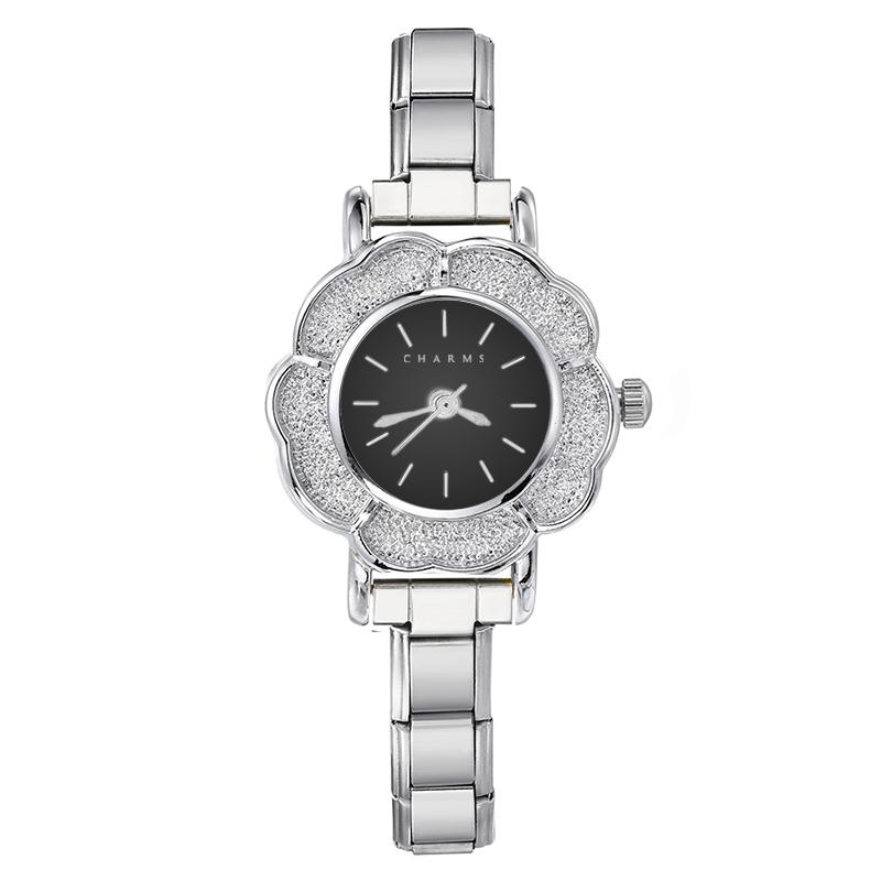 גרסת מחוג שחור בכסף ,Florence watch