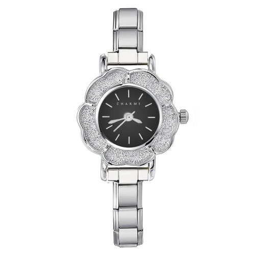 גרסת מחוג שחור בכסף ,Florence watch