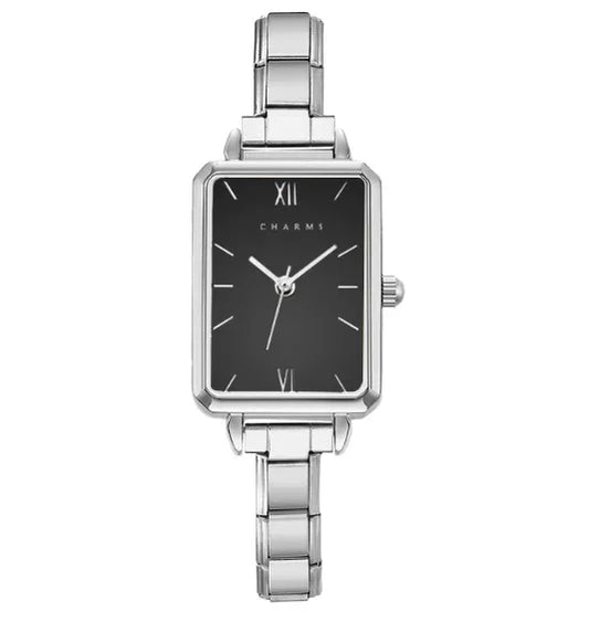גרסת מחוג שחור בכסף ,Como watch