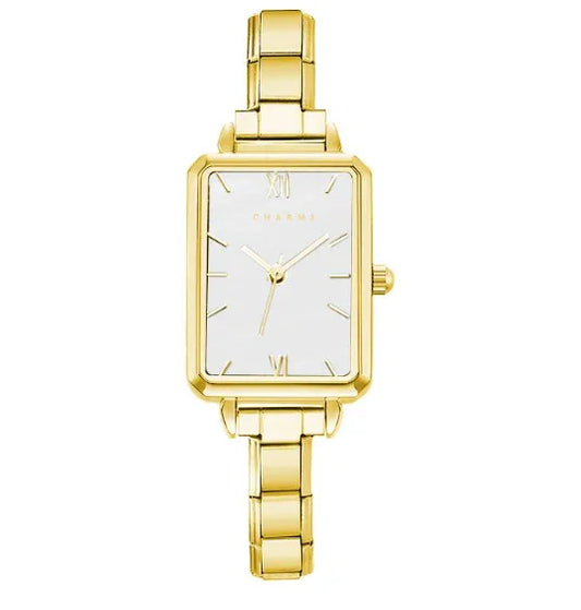 גרסת מחוג לבנה בזהב ,Como watch