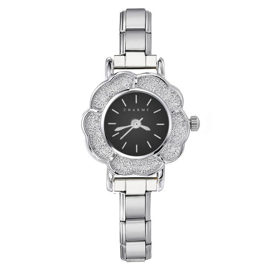 גרסת מחוג שחור בכסף ,Florence watch